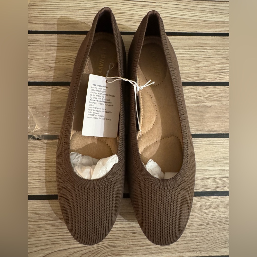 Knit Almond-Toe Ballet Flats (8.5)